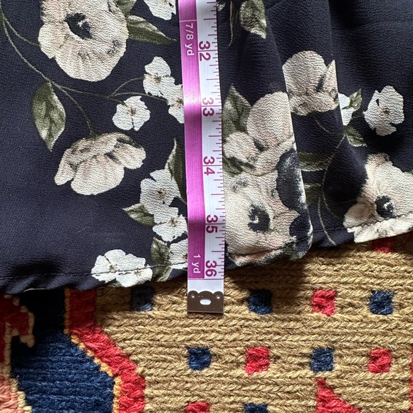 Women’s Navy Floral Fit & Flare Spring & Summer Party Dress Size Medium - Picture 10 of 11